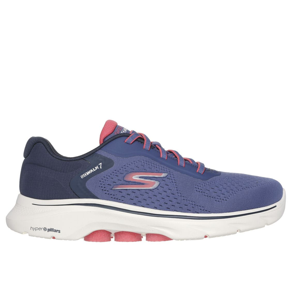 Skechers Go Walk 7 Cosmic Waves Navy Coral Trainers Colton Footwear