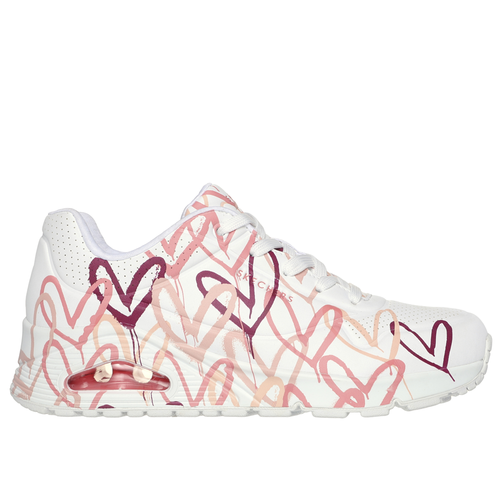 Skechers Uno Spread The Love White Coral Trainers