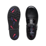 Clarks - Jazzy Tap K. - Black Leather - School Shoes