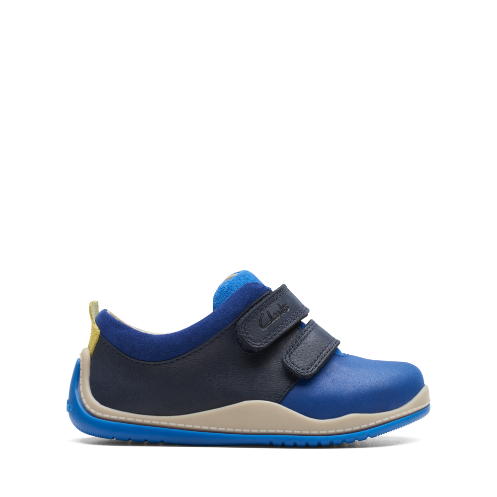 Clarks Noodle Fun T Blue Combi Leather Shoes – Colton Footwear