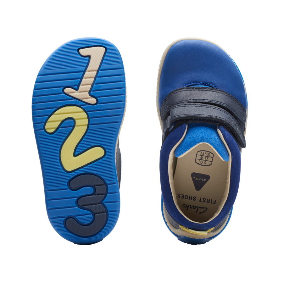 Clarks - Noodle Fun T - Blue Combi Leather - Shoes