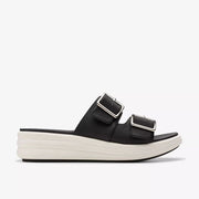 Clarks - Drift Buckle - Black Woven - Sandals