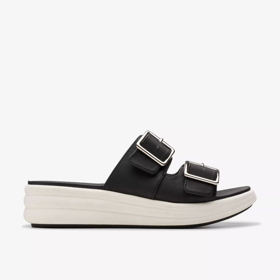 Clarks - Drift Buckle - Black Woven - Sandals