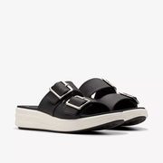 Clarks - Drift Buckle - Black Woven - Sandals