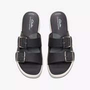 Clarks - Drift Buckle - Black Woven - Sandals