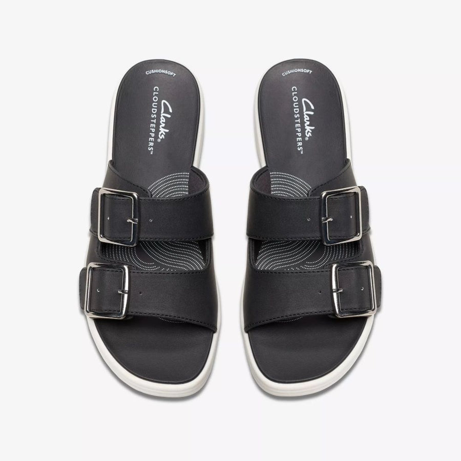 Clarks - Drift Buckle - Black Woven - Sandals