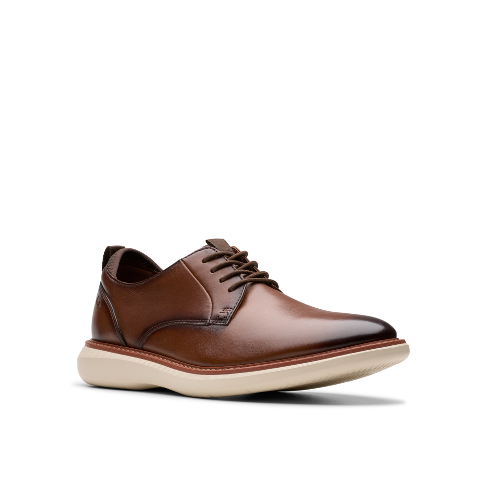 Clarks - Brantin Plain - Dark Tan Leather - Shoes