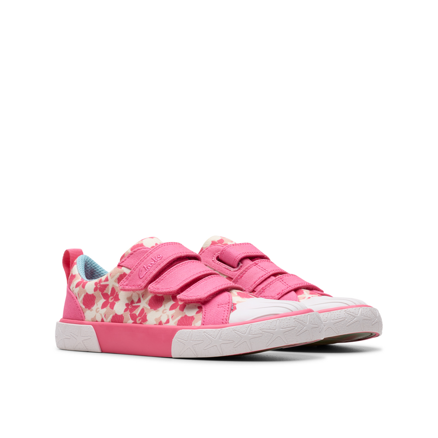 Clarks - FoxingShell K - Pink Canvas - Canvas Shoes