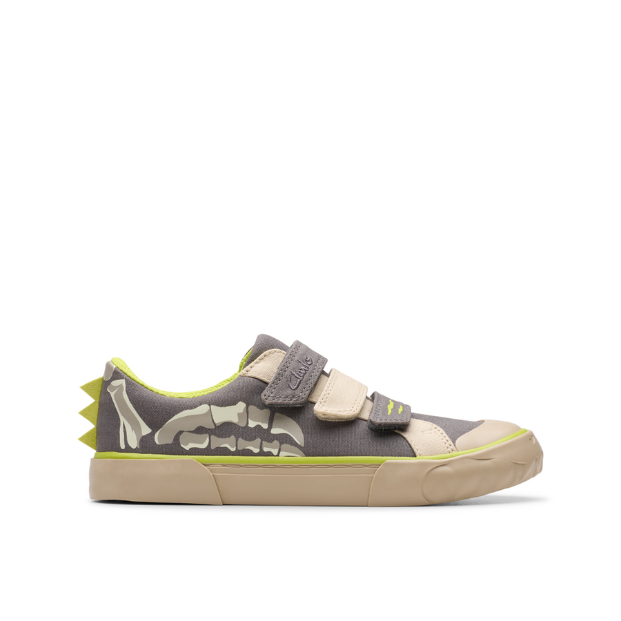 Clarks - Foxing Stomp K - Grey Canvas - Canvas Shoes