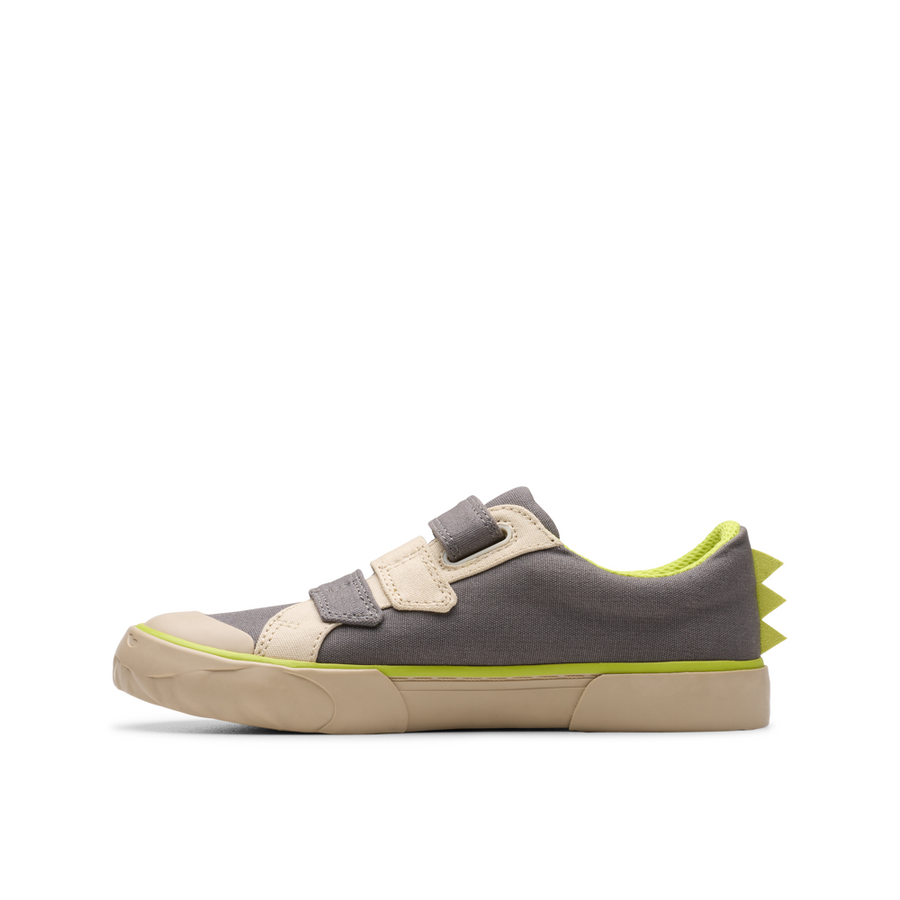 Clarks - Foxing Stomp K - Grey Canvas - Canvas Shoes