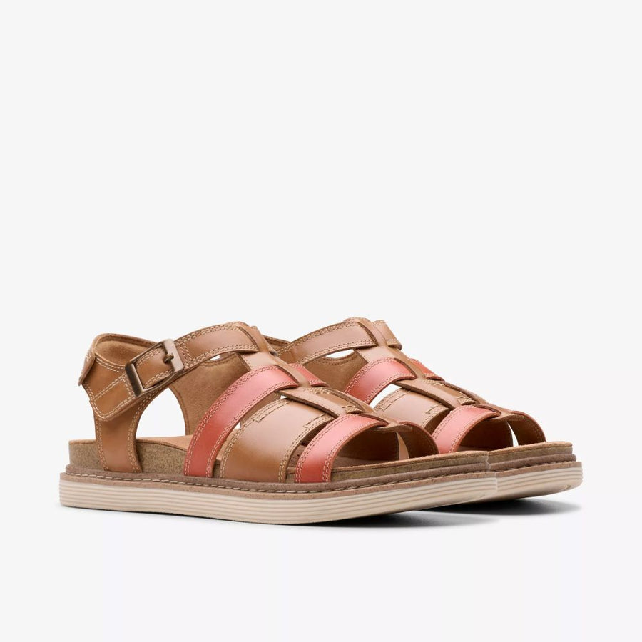 Clarks - Arwell Sun - Tan Combi Leather - Sandals