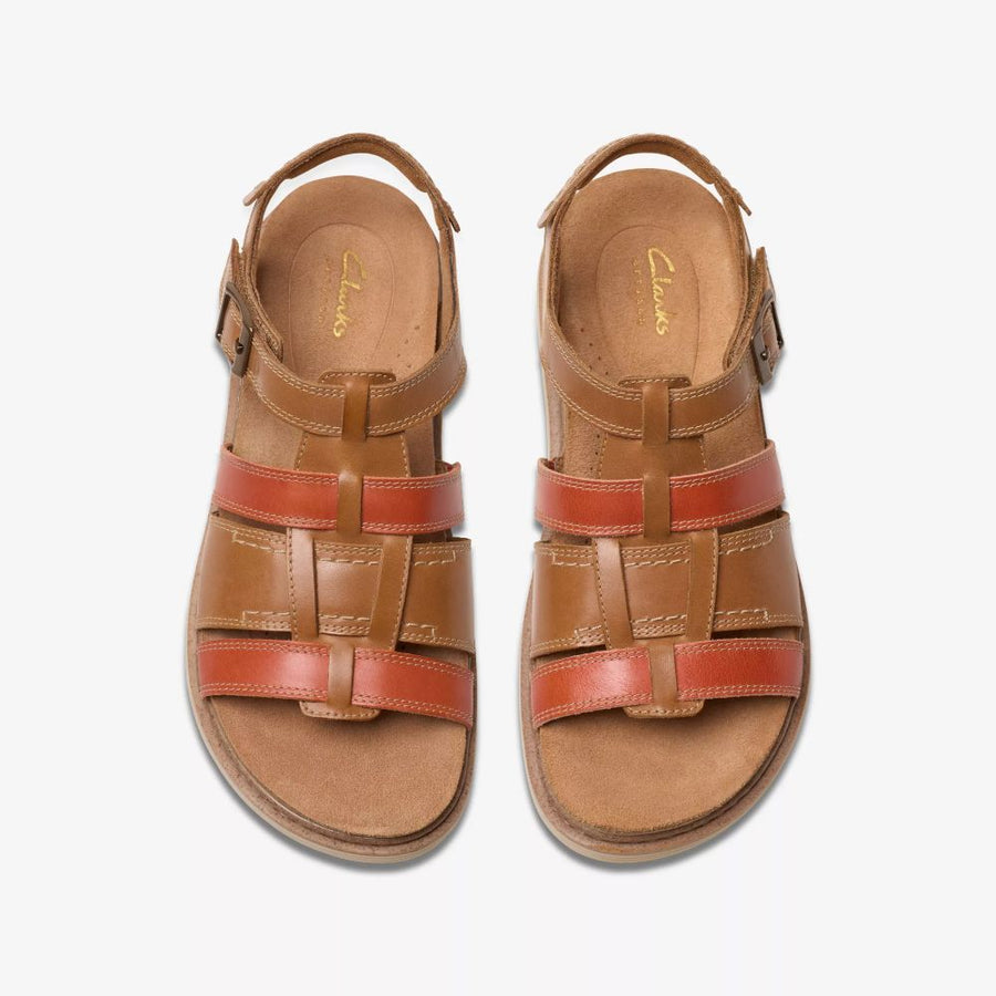 Clarks - Arwell Sun - Tan Combi Leather - Sandals