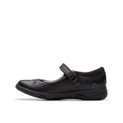 Clarks - Relda Wish K - Black Leather - School Shoes