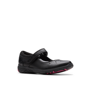 Clarks - Relda Wish K - Black Leather - School Shoes