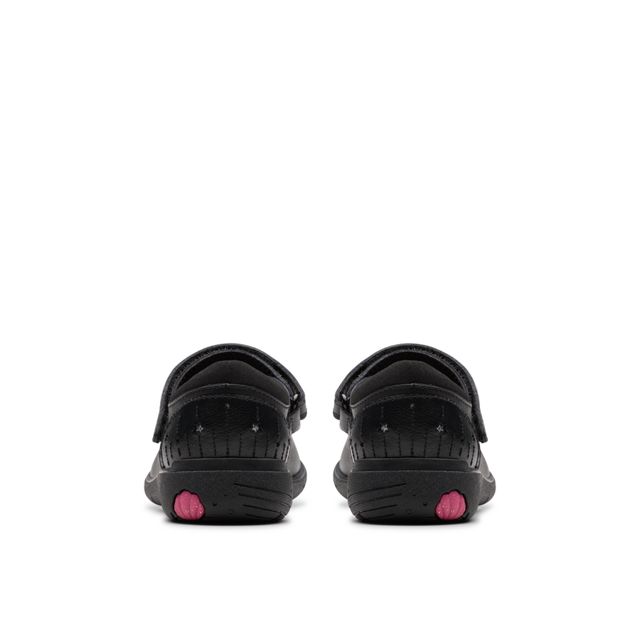 Clarks - Relda Wish K - Black Leather - School Shoes