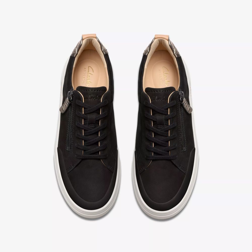 Clarks - Hollyhock Zip - Black Nubuck - Shoes