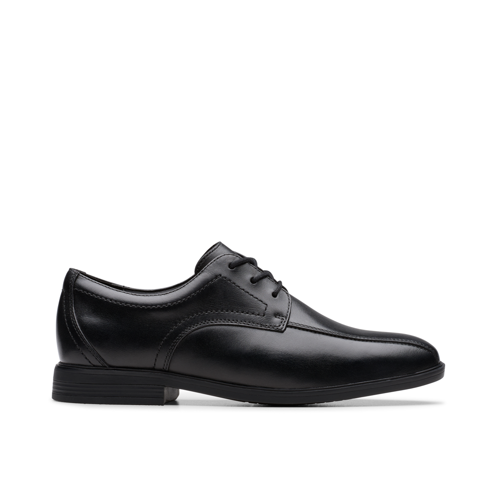 Clarks - Jonwin Loop Y - Black Leather - School Shoes