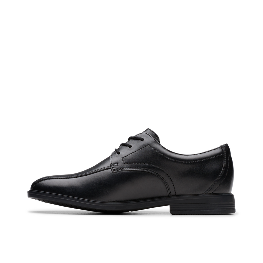 Clarks - Jonwin Loop Y - Black Leather - School Shoes