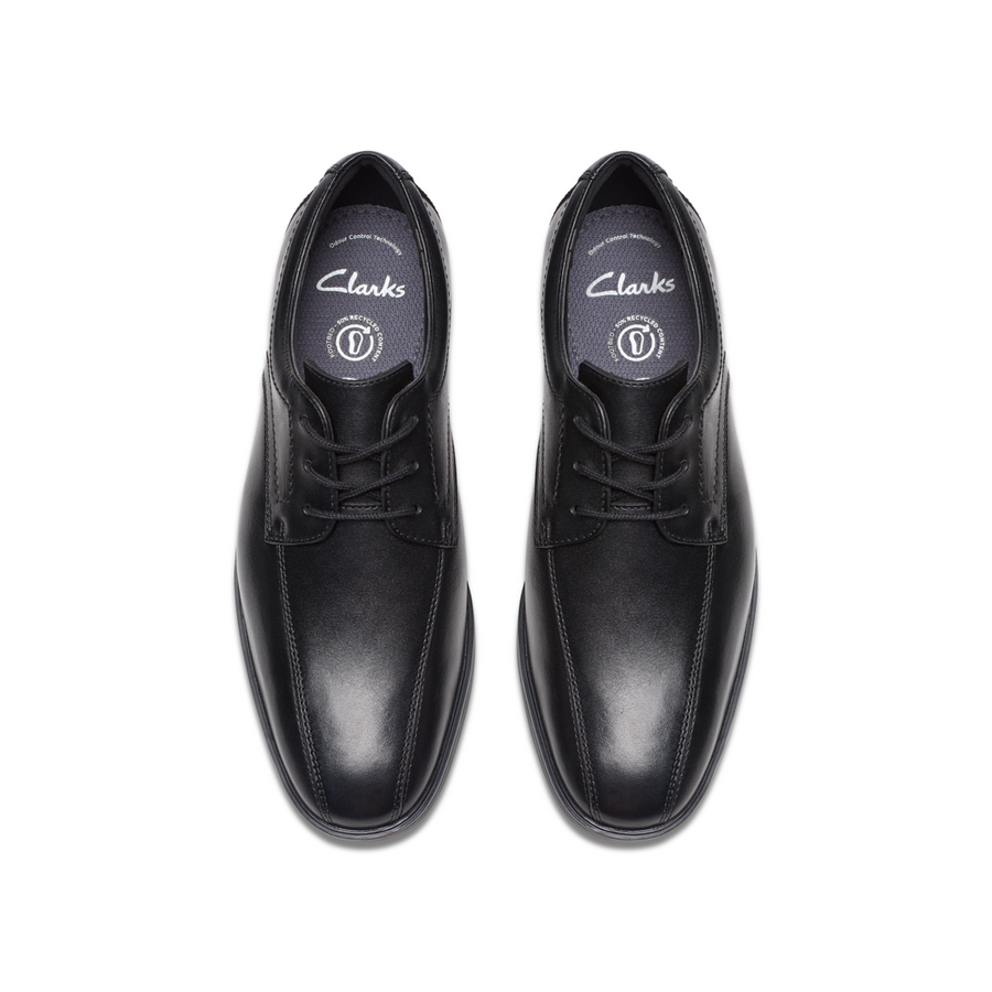 Clarks - Jonwin Loop Y - Black Leather - School Shoes