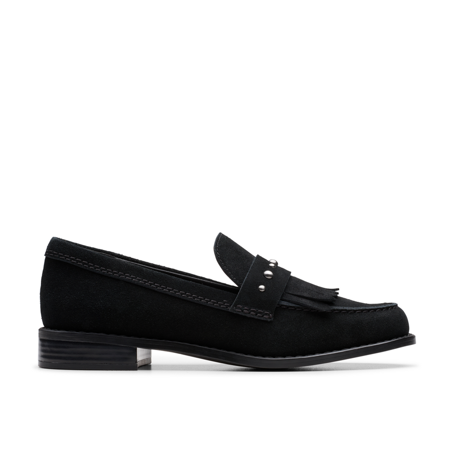 Clarks - Hana Loafer - Black Suede - Shoes