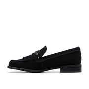 Clarks - Hana Loafer - Black Suede - Shoes