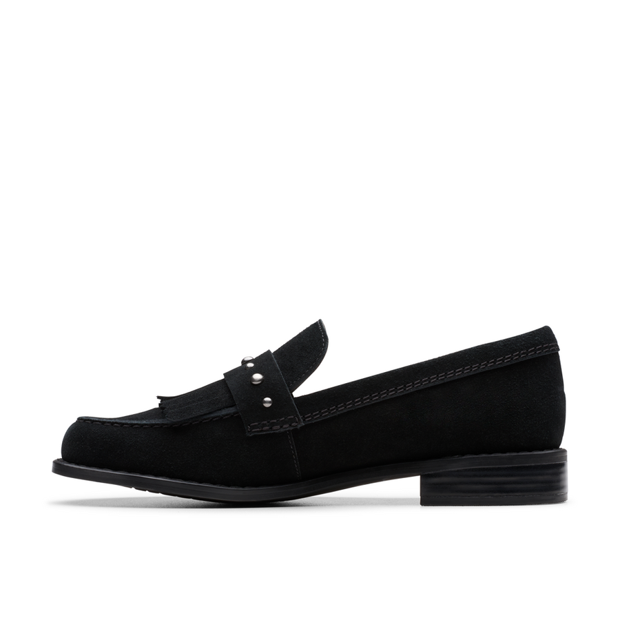Clarks - Hana Loafer - Black Suede - Shoes