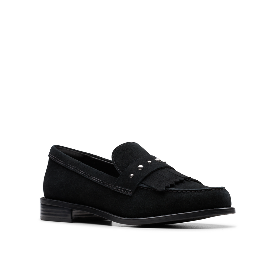Clarks - Hana Loafer - Black Suede - Shoes