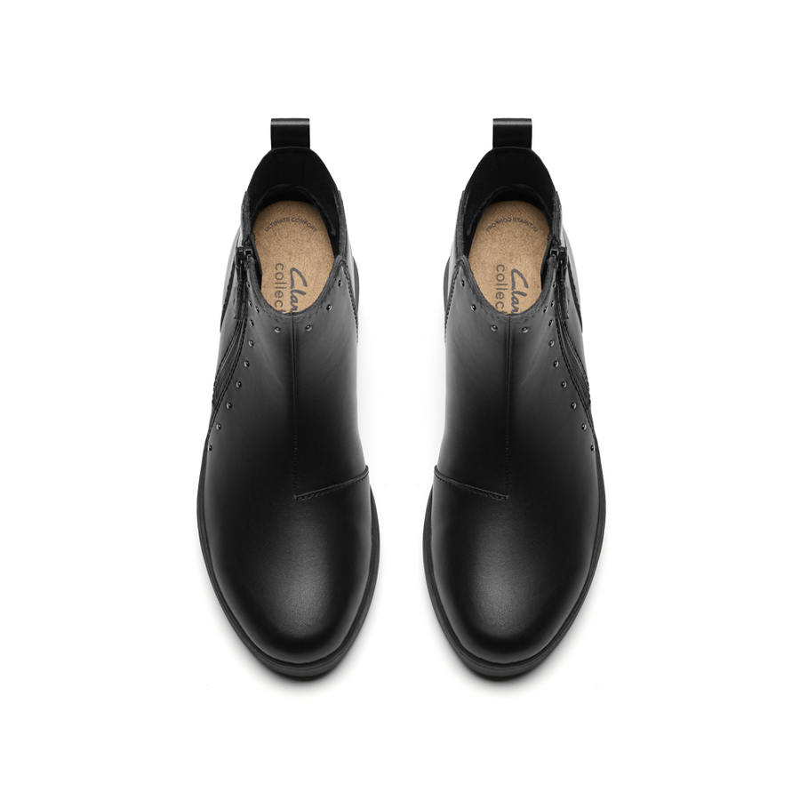 Clarks - Zylah Willow - Black Leather - Boots