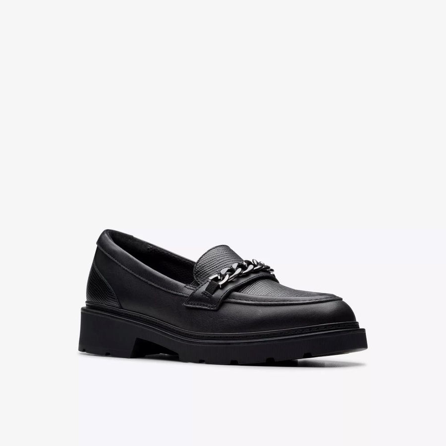 Clarks - Eris Edge Y. - Black Leather - School Shoes
