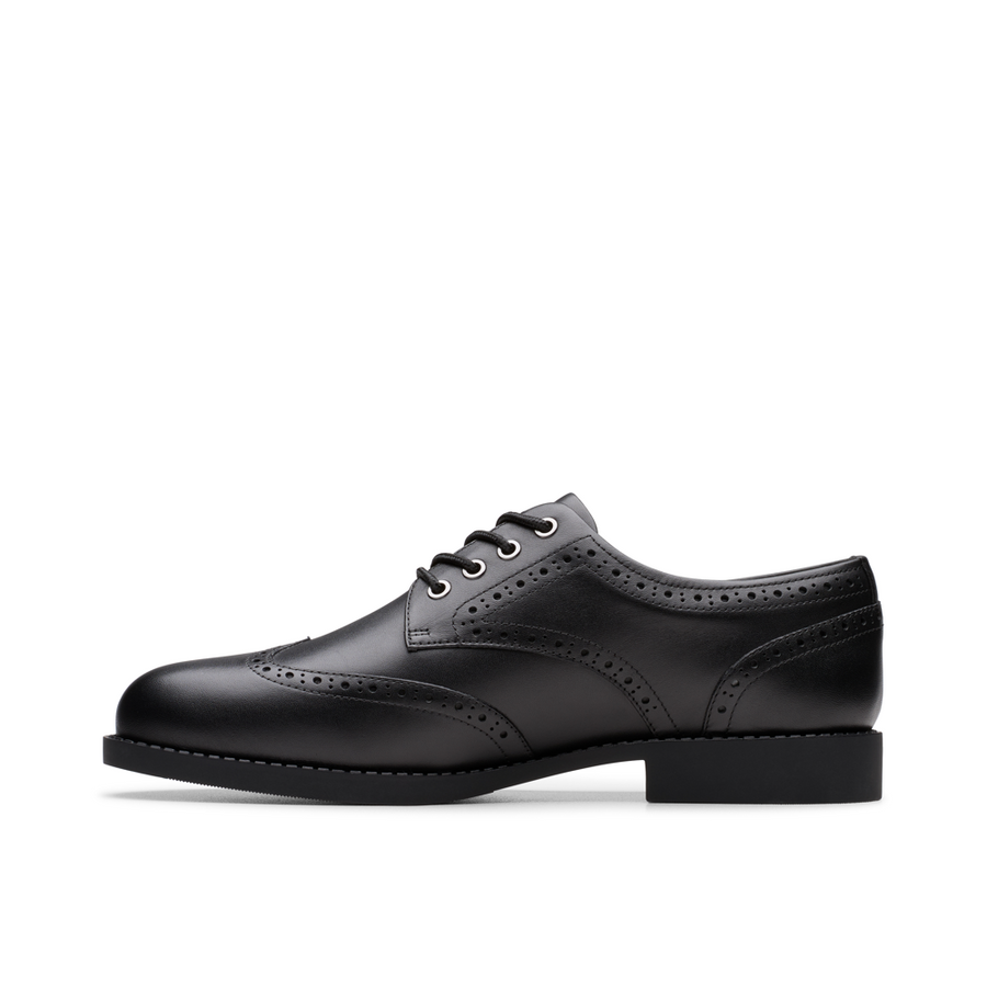 Clarks - Tapa Pure Y - Black Leather - School Shoes