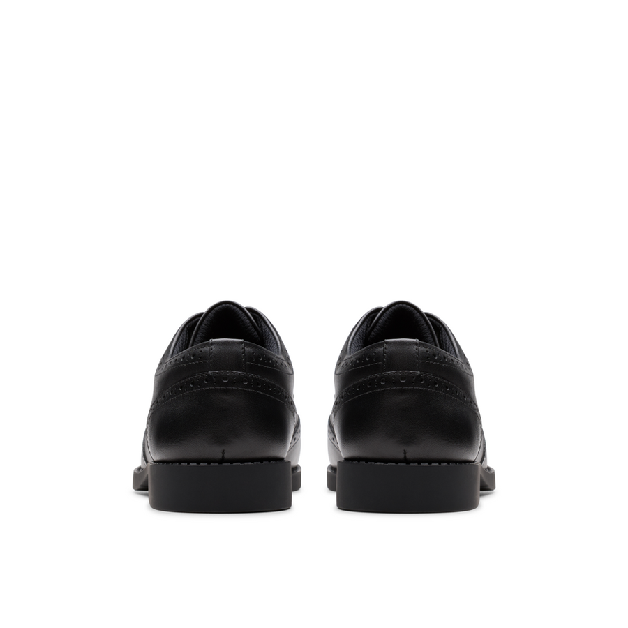 Clarks - Tapa Pure Y - Black Leather - School Shoes