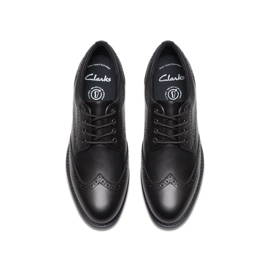 Clarks - Tapa Pure Y - Black Leather - School Shoes