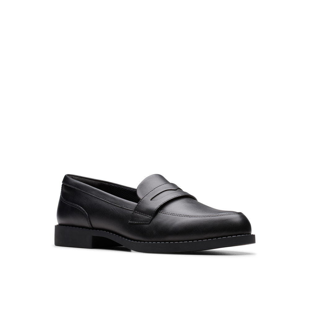 Clarks - Tapa Edge Y - Black Leather - School Shoes