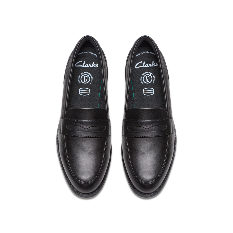 Clarks - Tapa Edge Y - Black Leather - School Shoes