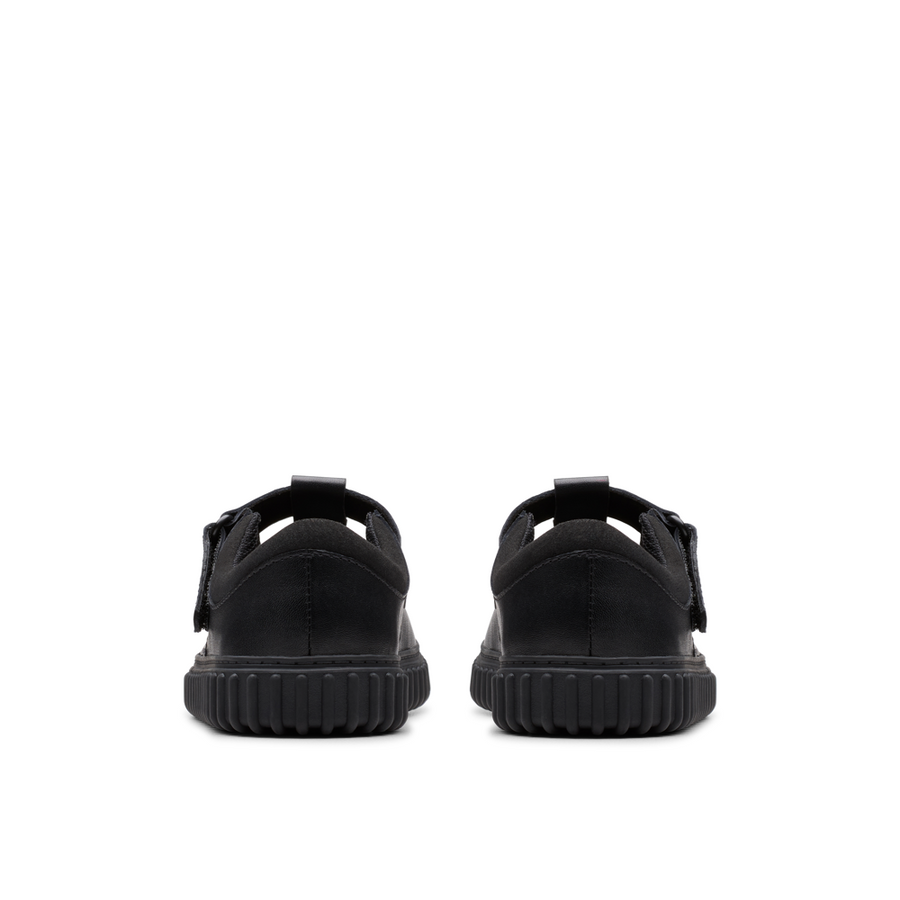 Clarks - Cove Hope K - Black Leather - School Shoes