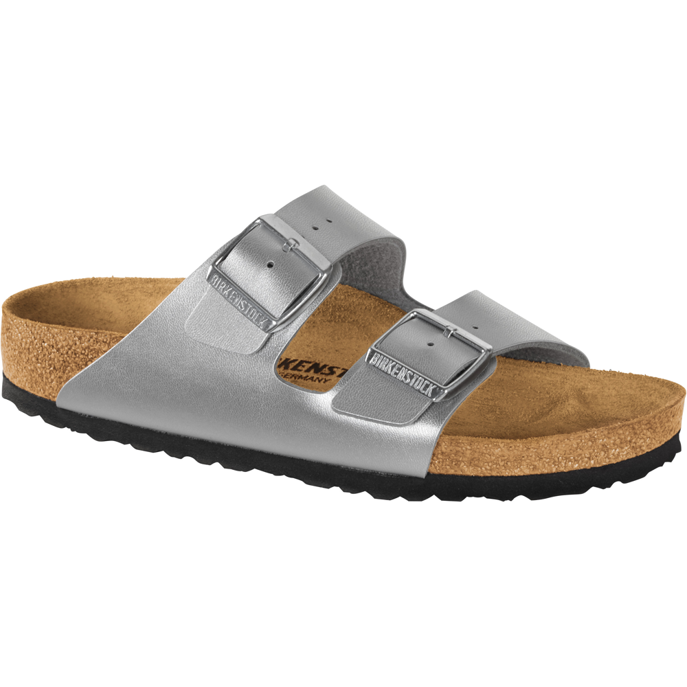 Birkenstock arizona silver soft footbed discount