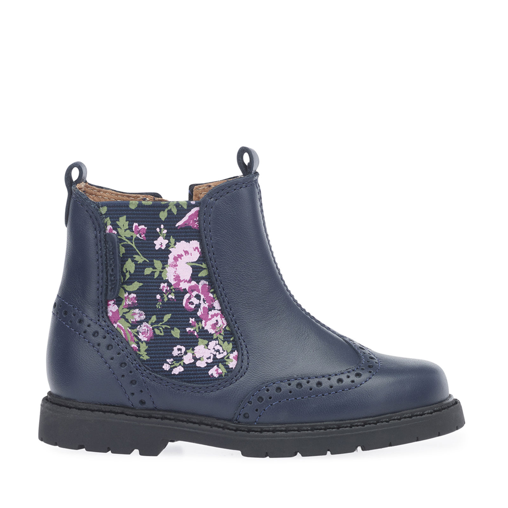 Chelsea - Navy Leather/Floral