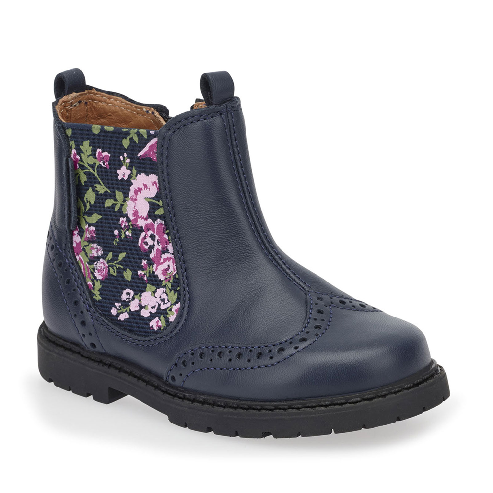 Chelsea - Navy Leather/Floral