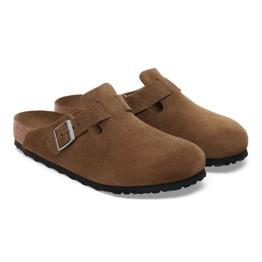 Birkenstock - Boston Soft Footbed Suede Leather - Dark Tea Tonal - Regular - Shoes