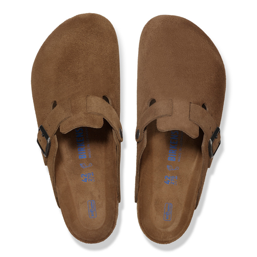 Birkenstock - Boston Soft Footbed Suede Leather - Dark Tea Tonal - Regular - Shoes