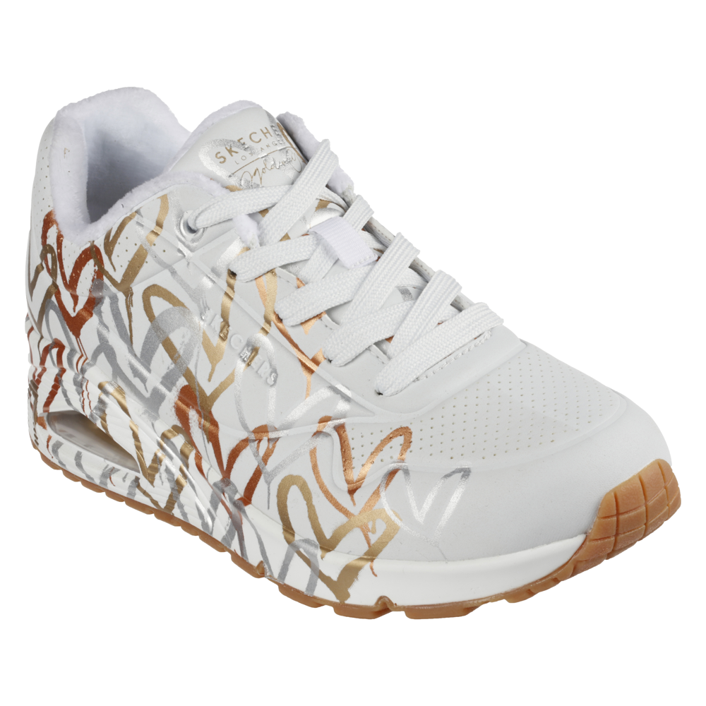 Skechers - Uno - Metallic Love - White/Gold - Trainers