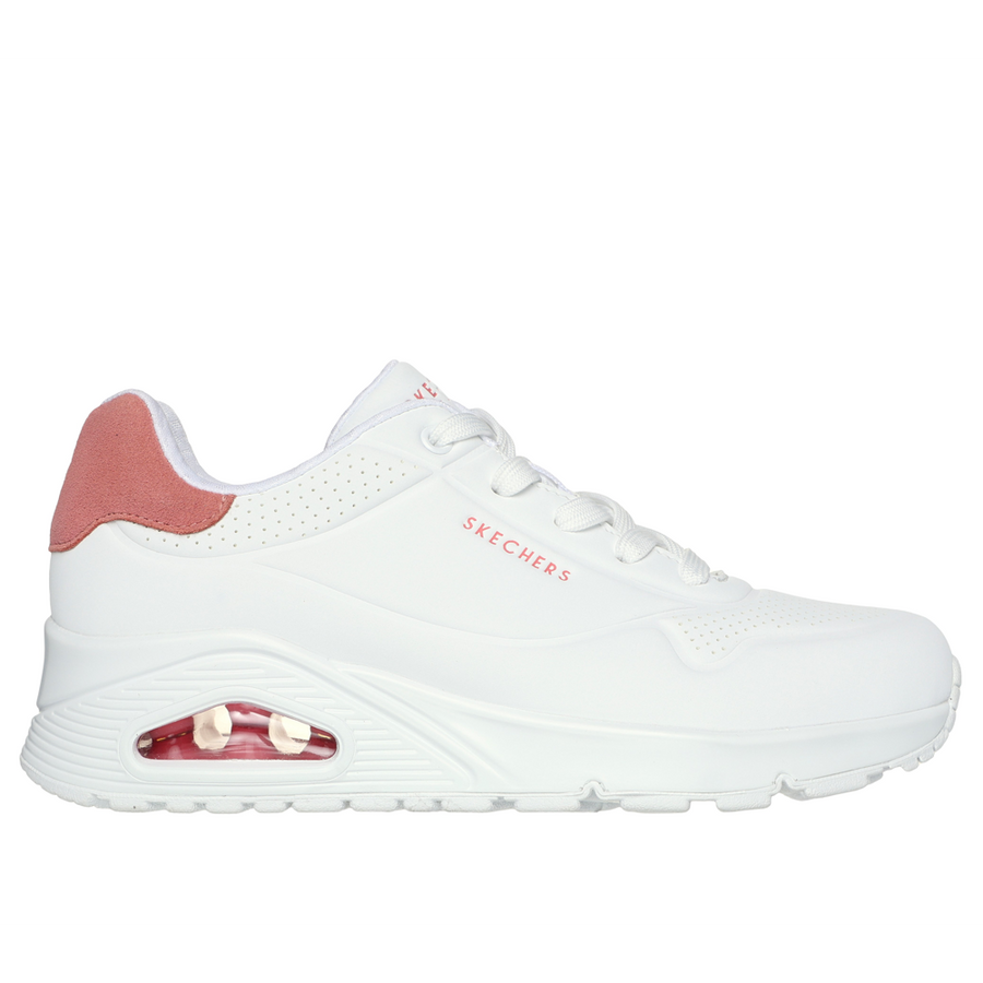 Skechers - Uno - Pop Back - White/Coral - Trainers