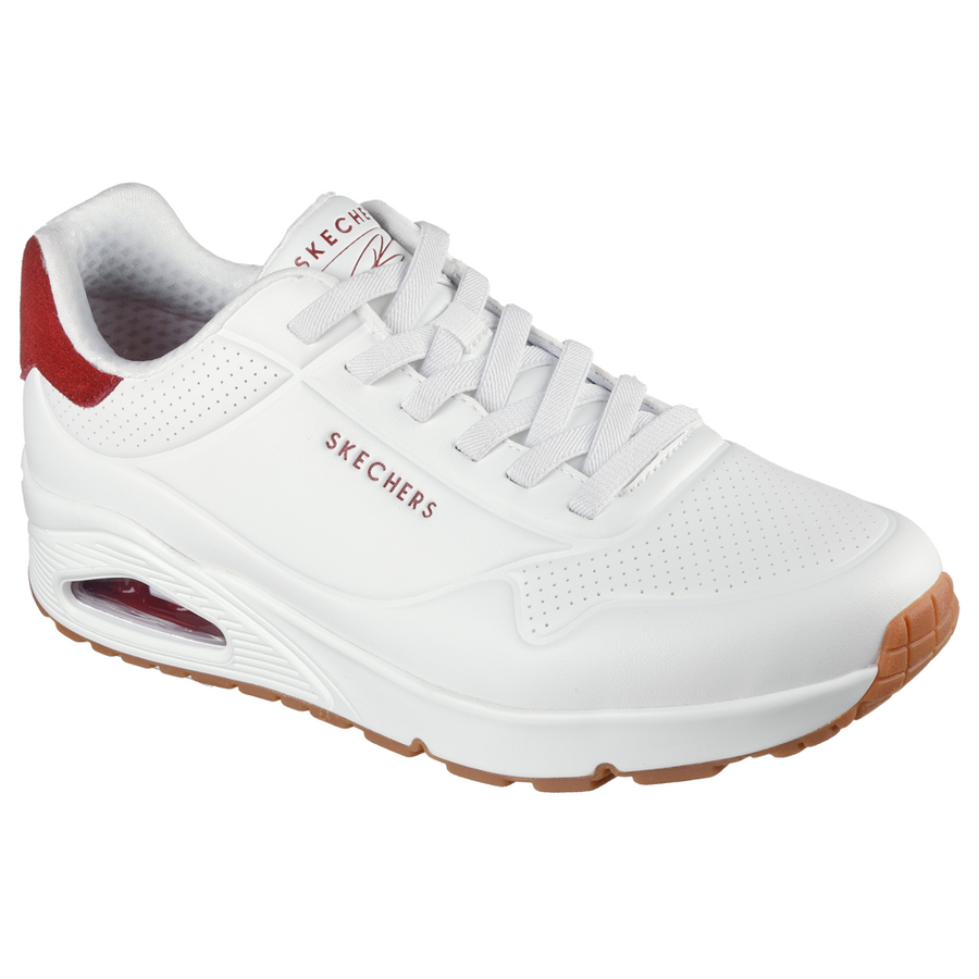 Skechers - Uno - White/Burgundy - Trainers