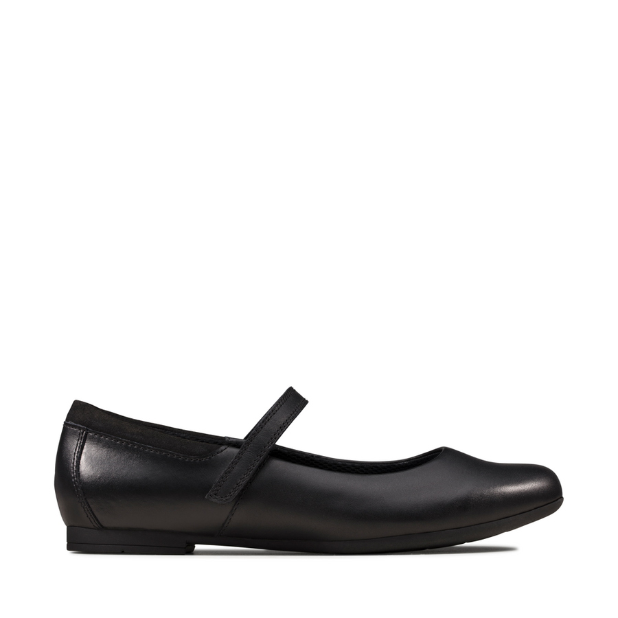 Clarks - Scala Dawn Y - Black Leather - School Shoes
