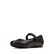 Clarks - Scala Dawn Y - Black Leather - School Shoes