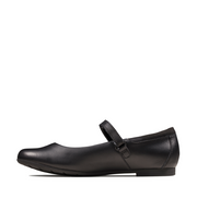 Clarks - Scala Dawn Y - Black Leather - School Shoes