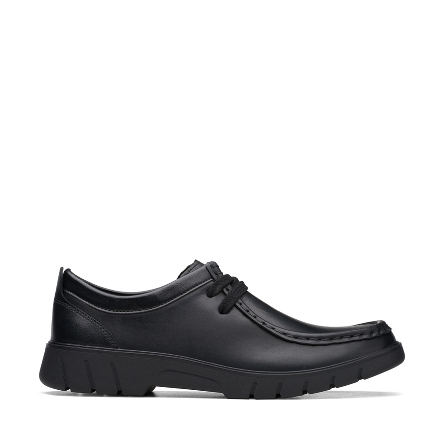 Clarks - Branch Low Y - Black Leather - School Shoes