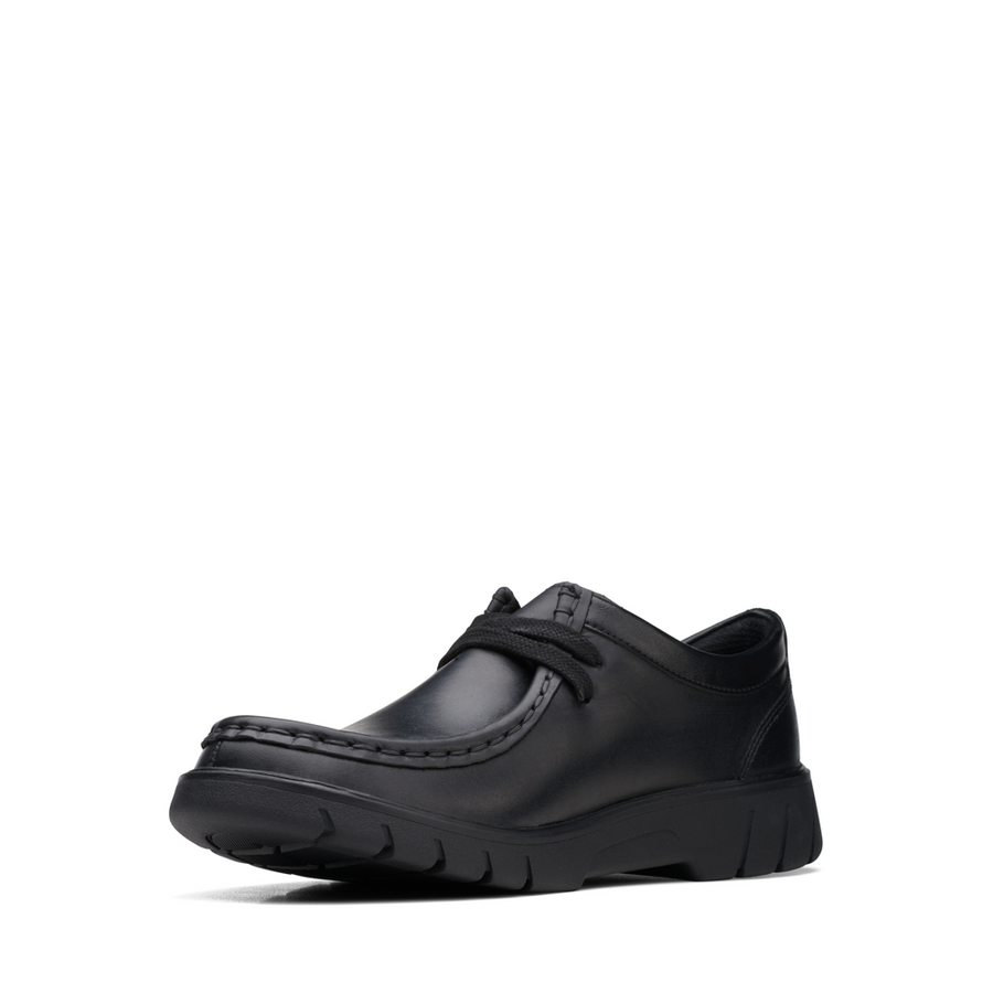 Clarks - Branch Low Y - Black Leather - School Shoes