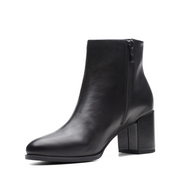 Clarks - Freva55 Zip - Black Leather - Boots