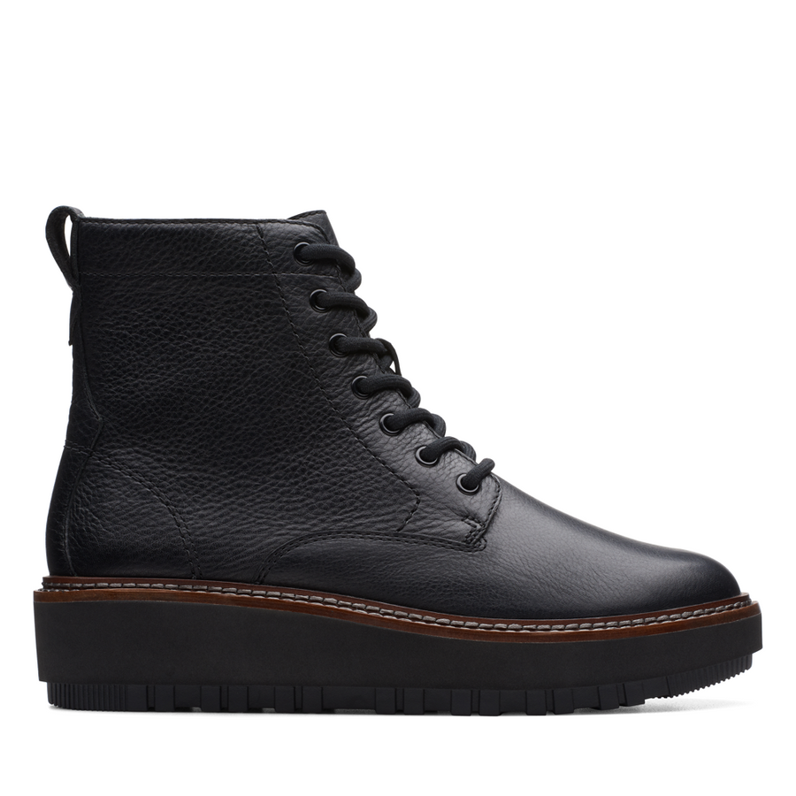 Clarks - OriannaW Lace - Black Leather - Boots